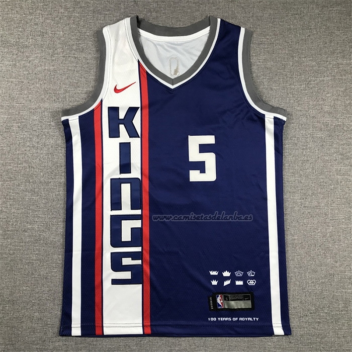 Camiseta Nino Sacramento Kings De'aaron Fox NO 5 2023-24 Ciudad Azul